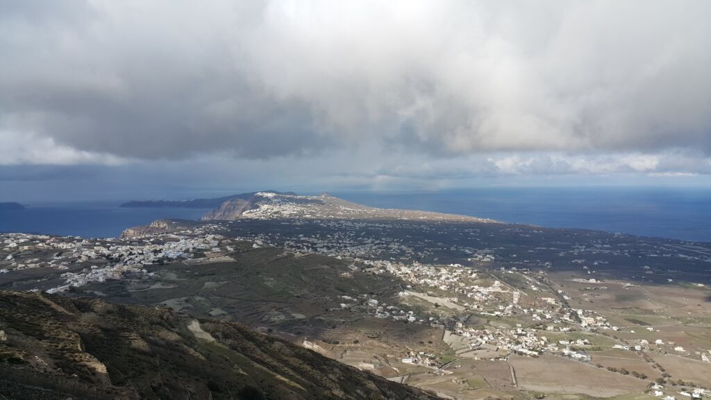 Panoramic countryside view of Santorini