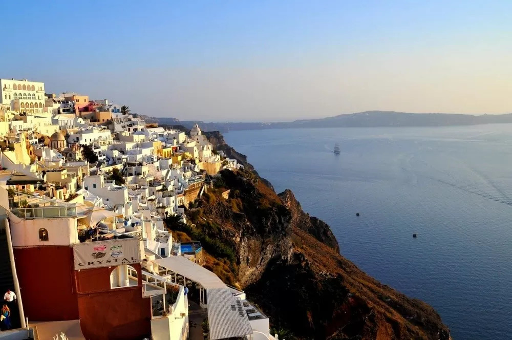 Fira by night on your 3 day Santorini itinerary