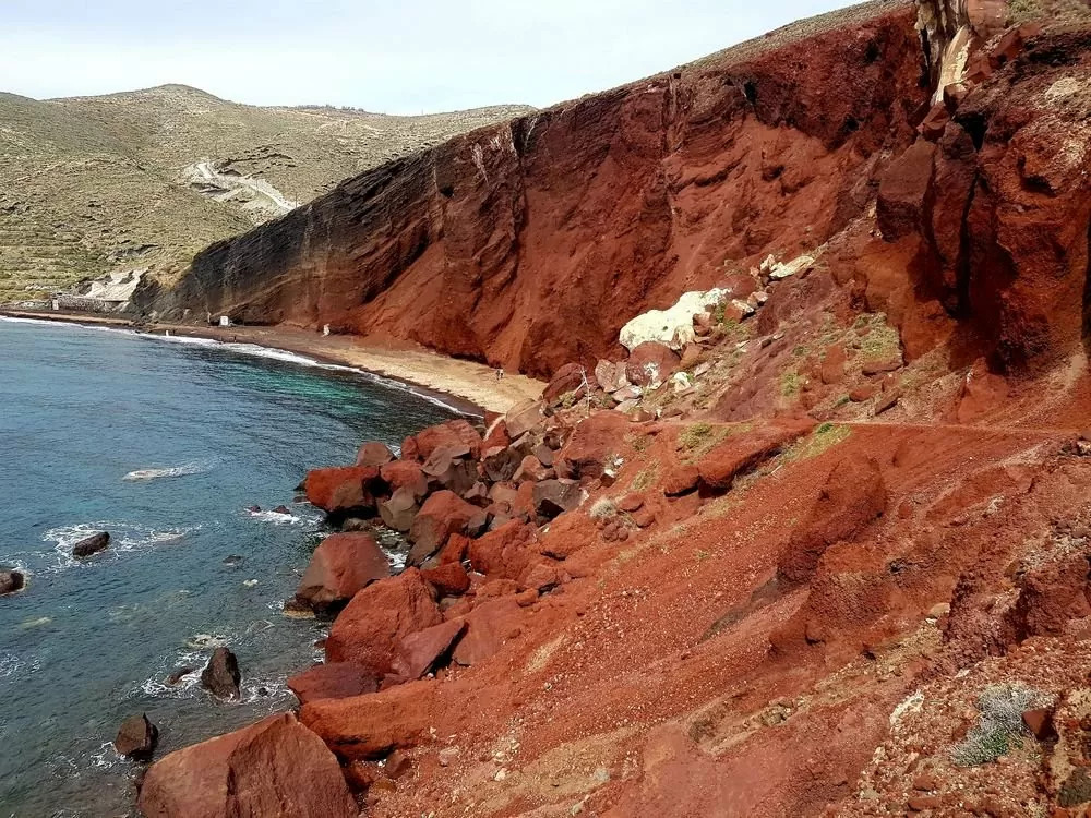 one of the things to do in Santorini is take a picture of the Red Beach