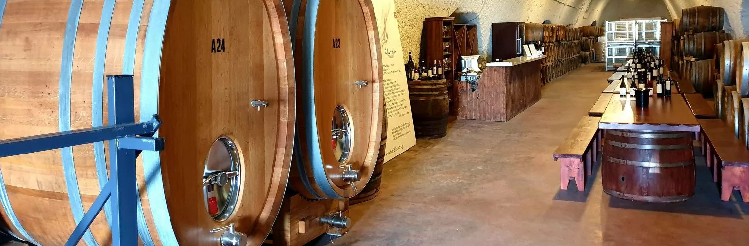 A wine cellar in a Santorini winery